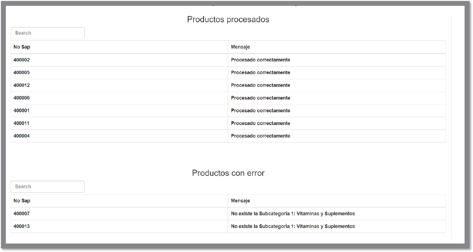 Procesamiento de productos